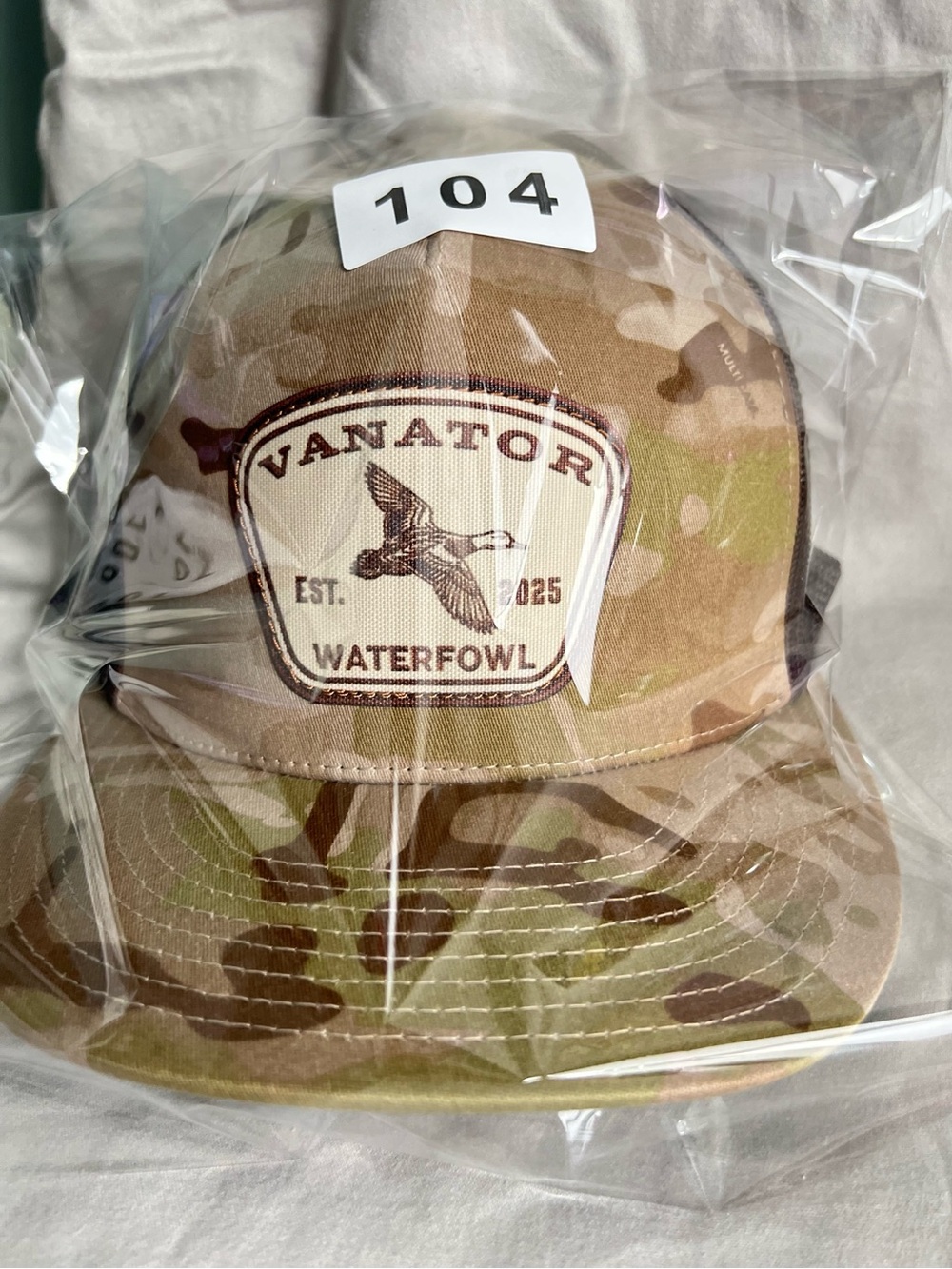 104 The Classic Vanator Waterfowl Camo Trucker Hat - Tan/Green/Brown - Picture 9 of 9